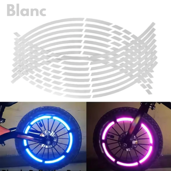 Autocollants de JANTE Réfléchissant (Blanc)