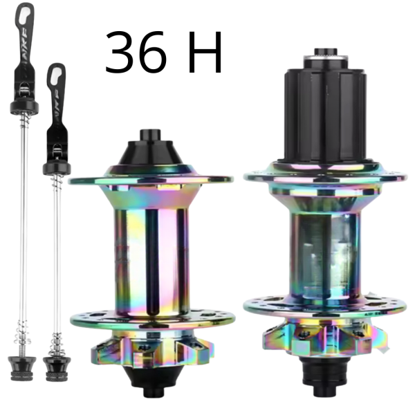 Moyeux Arriére+Avant COPIE-PRO7 36H (Rain-Bow)