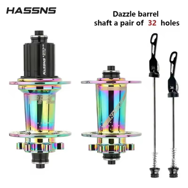 1 Pcs - 20 Moyeux avant + arriére HASSNS PRO7 32H (Rain-Bow)