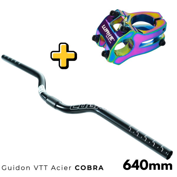 Guidon 640mm + potence WAKE (Rain-Bow)