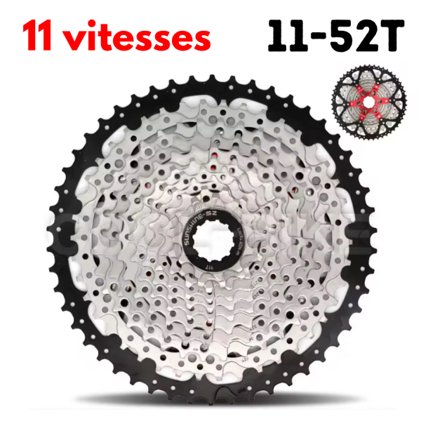 Cassette partie Noir à 11 vitesses (11-52T)