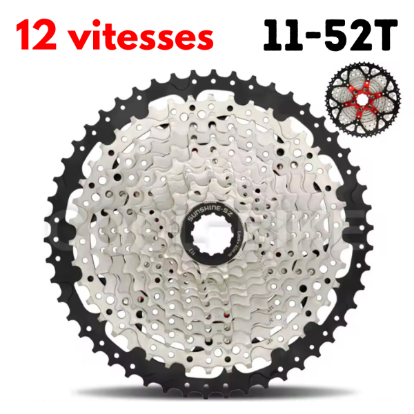 Cassette partie Noir à 12 vitesses (11-52T)